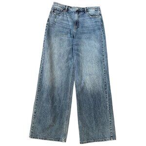 Cello Distressed Jeans in Medium Wash Blue/Grey Size 11